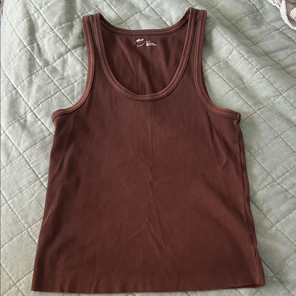Aerie Women's Brown Ribbed Tank Top